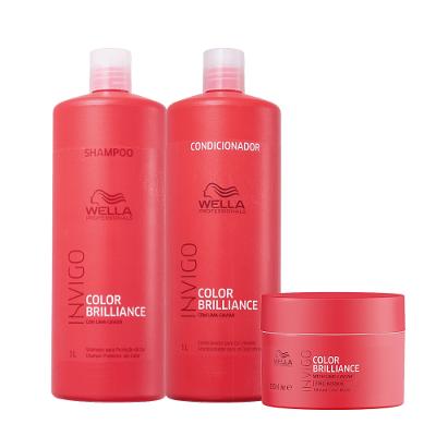 Kit Wella Professionals Invigo Color Brilliance Shampoo Condicionador Litro + Máscara (3 produtos)