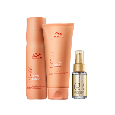 Wella Professionals Invigo Nutri-Enrich Shampoo 250ml+Condicionador 200ml+Ol Reflection 30ml