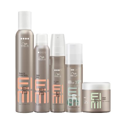 Kit Wella Professionals EIMI Spray Textura Curl Shaper Modeladora Dry Me (5 produtos)