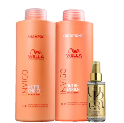 Wella Professionals Invigo Nutri Enrich Duo Salon e Oil Reflections 100ml (3 Produtos)