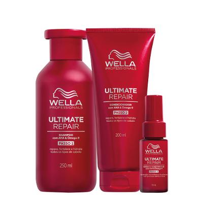 Kit Wella Ultimate Repair Shampoo Máscara e Leave-in 95ml (3 produtos)