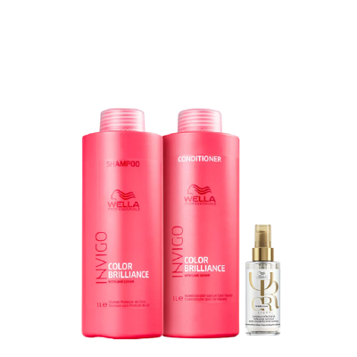 Wella Professionals Invigo Color Brilliance Shampoo+Condicionador 1L+Oil Reflections Light 100ml