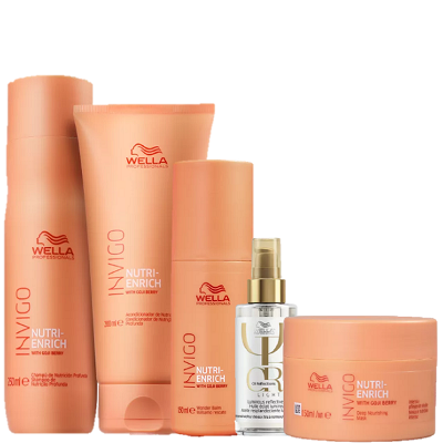 Wella Professionals Invigo Nutri-Enrich Duo Home Care Mascara Balsamo 150ml e Oil Reflections Light 100ml
