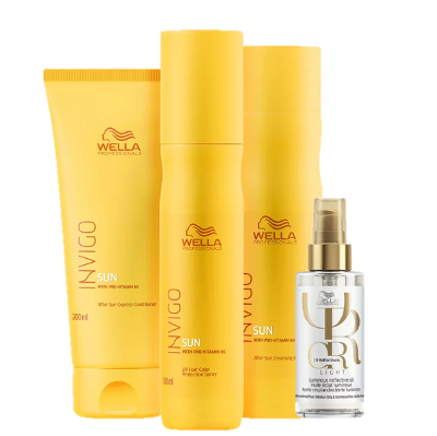 Wella Professionals Invigo Sun Kit Completo e Oil Reflections Light 100ml 4 Produtos