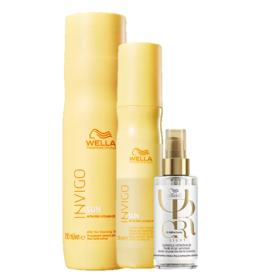 Wella Professionals Invigo Sun Shampoo 250ml Leave in 150ml e Oil Reflections Light 100ml