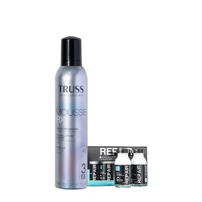 Kit Truss Shock Repair Ampolas e Mousse Fix Modelador (2 produtos)
