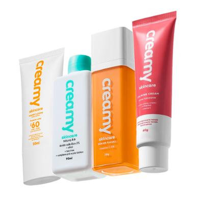 Kit Creamy Skincare Vitamina C Salicílico Hidratante Calming Cream Protetor Facial FPS60 (4 produtos)