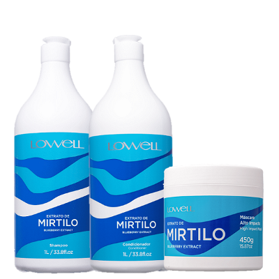 Kit Lowell Mirtilo Duo 1L  e Mascara 450g