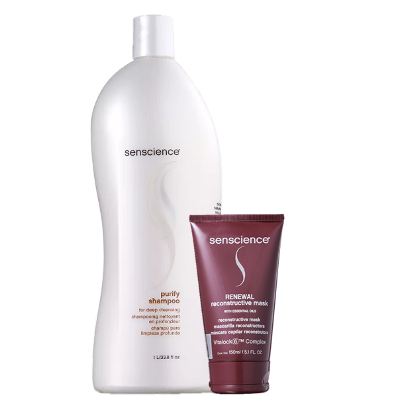 Senscience Purify Shampoo Antirresíduo 1L e Renewal Mask 150ml