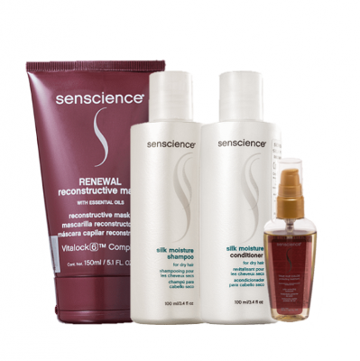 Senscience Silk Moisture Duo MINI 100ml Renewal Mask 150ml e True Hue Color 55ml