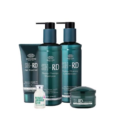 Kit SH-RD Nutra Therapy Duo 250ml + Mascara Argan Oil 70ml + Leave-in 50ml + Elixir Ampola 25ml (5 produtos)