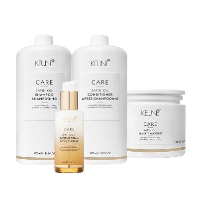 Kit Keune Care Satin Oil Shampoo Condicionador 1L Mask Lumi (4 produtos)