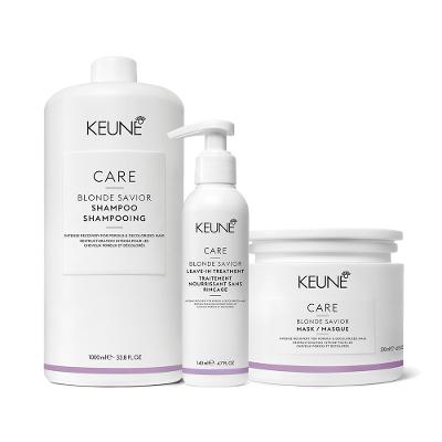 Kit Keune Care Blonde Savior Shampoo 1L + Máscara + Leave-In (3 produtos)