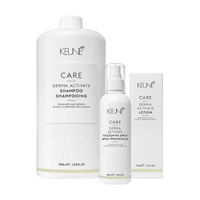 Kit Keune Care Derma Activate Shampoo Litro Loção Leave-in (3 produtos)