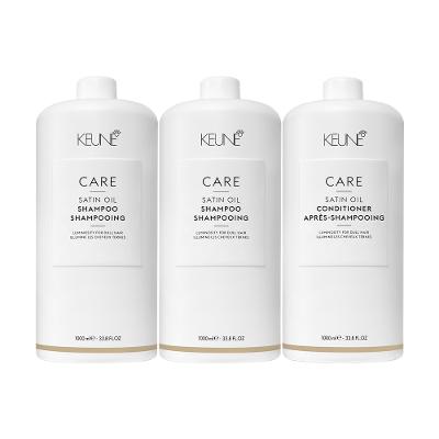 Kit Keune Care Satin Oil Shampoo e Condicionador 1L (3 produtos)