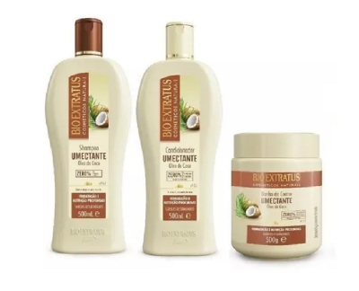 Bio Extratus Umectante Óleo de Coco (Shampoo+Condicionador+Banho de Creme 500g)