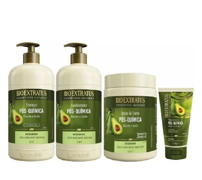 Bio Extratus Pos-Quimica Shampoo+Condicionador+Banho de Creme 1L+Finalizador 150ml