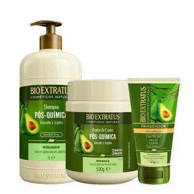 Kit Bio Extratus Pós-Química Shampoo Banho de Creme M e Finalizador (3 produtos)