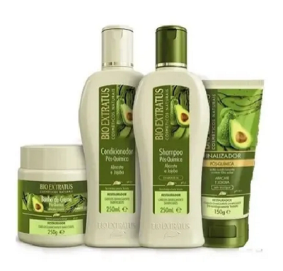 Bio Extratus Pos-Quimica Shampoo+Condicionador+Banho de Creme 250ml+Finalizador 150ml