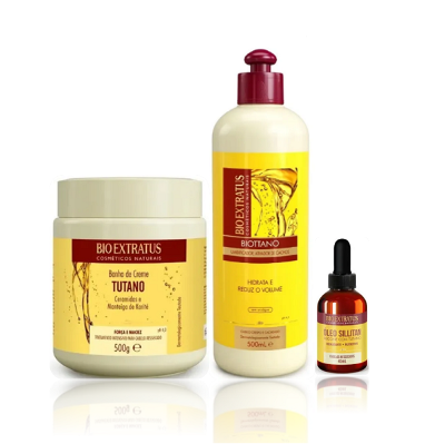 Bio Extratus Tutano Mácara 500g+Umidificador de Cachos 500ml+Oleo Sillitan 40ml