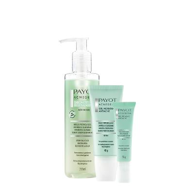 Kit Payot Acnederm Gel Hidratante Antiacne Secativo e Sabonete Líquido (3 produtos)