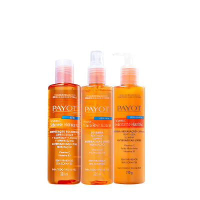 Kit Payot Complexo Vitamina C Sabonete Liquido Tônico Facial 220ml e Loção Hidratante Corporal 210g