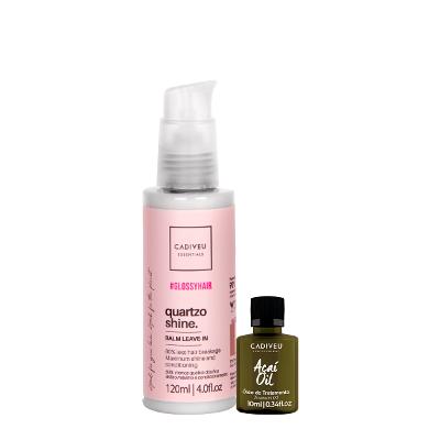 Kit Cadiveu Professional Essentials Hair Quartzo Shine Balm Leave-in e Açaí Oil (2 produtos)
