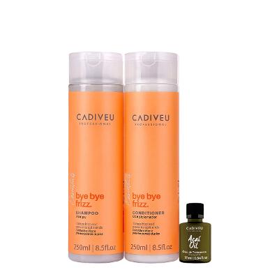 Kit Cadiveu Professional Bye Bye Frizz Shampoo Condicionador e Açaí Oil (3 produtos)