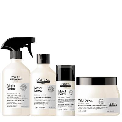 Kit LOréal Professionnel Metal Detox Shampoo Leave-in Máscara G e Spray Neutralizador Anti-Metal (4 produtos)