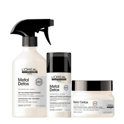 Kit LOréal Professionnel Metal Detox Máscara Leave-in e Spray Neutralizador Anti-Metal (3 produtos)