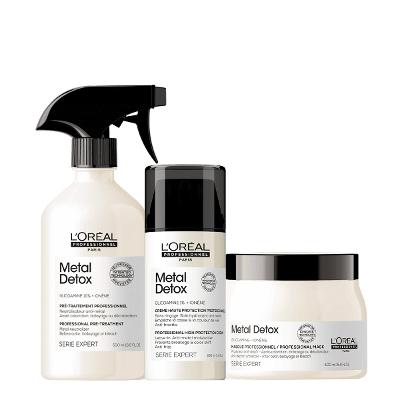Kit LOréal Professionnel Metal Detox Máscara G Leave-in e Spray Neutralizador Anti-Metal (3 produtos)