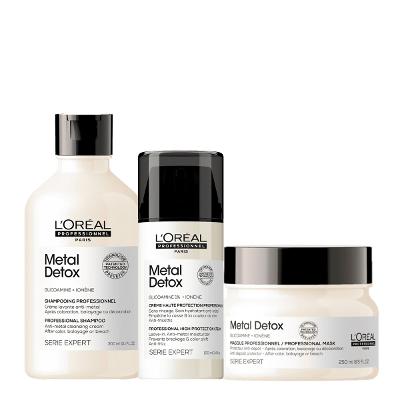 Kit LOréal Professionnel Metal Detox Shampoo Máscara e Leave-in (3 produtos)