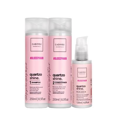 Kit Cadiveu Professional Quartzo Shine Shampoo Condicionador e Balm (3 produtos).