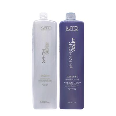 Kit K.Pro  Special Silver Ph 5.5 a 6.5 - Shampoo 1L e Ph Balancer Violet - Máscara Acidificante 1kg (2 produtos)