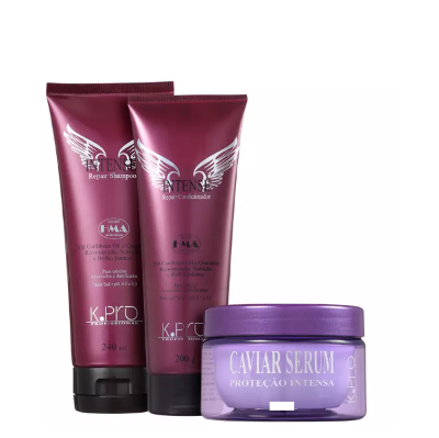 Kit K.Pro Profissional Intense Repair Shampoo Condicionador e Sérum Caviar (3 produtos)