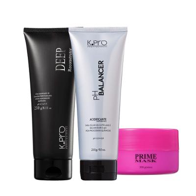 Kit K.Pro Profissional Deep Recostrutor pH Balancer Prime Mask (3 produtos)