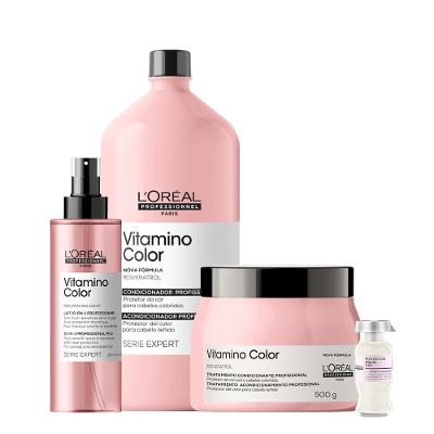 Kit L'Oréal Professionnel Serie Expert Vitamino Color Condicionador Máscara Leave-in e Ampola (4 Produtos)
