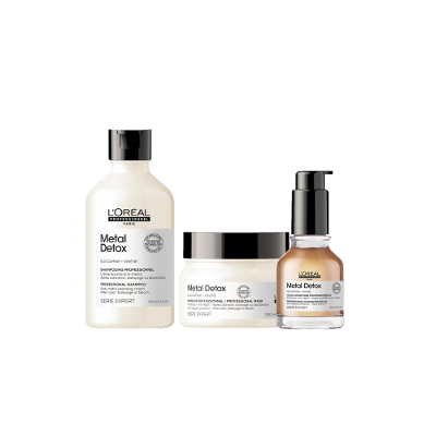 Kit L'Oréal Professionnel Metal Detox Huile Shampoo e Máscara (3 produtos)