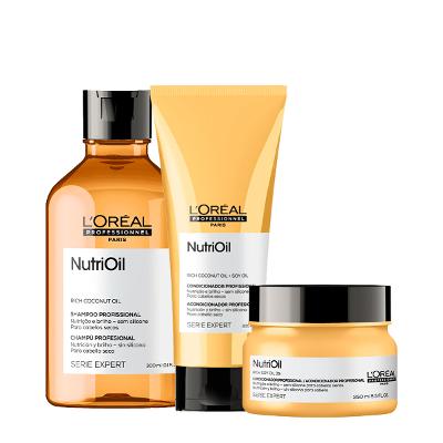 Kit L'Oréal Professionnel Serie Expert NutriOil Shampoo Condicionador e Máscara P (3 produtos)