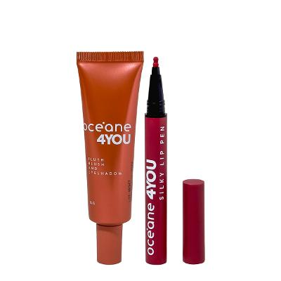 Kit Océane 4you Flush Bright Joy Blush Sombra e Lip Pen Magenta Caneta Delineadora Labial (2 produtos)