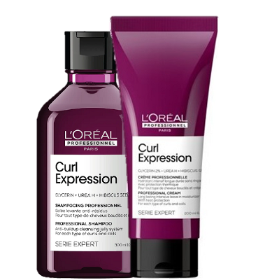 Kit L'Oréal Professionnel Curl Expression Shampoo JELLY 300ml + Creme Capilar 200ml (2 Produtos)