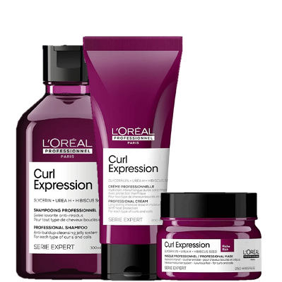 Kit L'Oréal Professionnel Curl Expression Shampoo JELLY 300ml + Creme Capilar 200ml + Máscara RICH 250ml (3 Produtos)