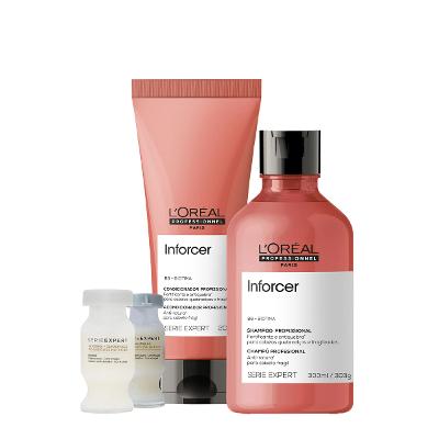 Kit L'Oréal Professionnel Inforcer Serie Expert Shampoo Condicionador e Ampolas Absolut Repair (4 produtos)