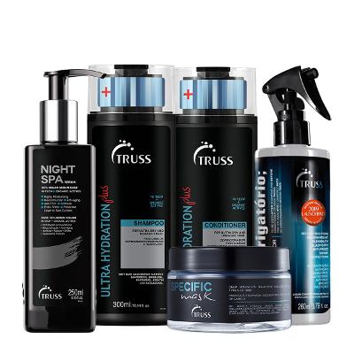 Kit Truss Ultra Hydration Plus Shampoo Condicionador Specfic Máscara Uso Obrigatório e Night Spa (5 produtos)