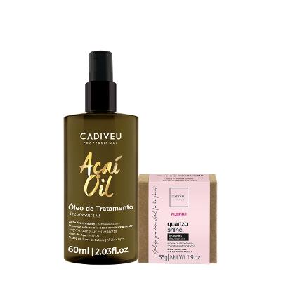 Kit Cadiveu Professional Essentials Quartzo Shine Máscara de Tratamento em Barra e Açaí Oil 60 (2 produtos)