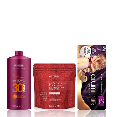 Amend Color Intense OX 30V 950ml Aloe Vera Po Descolorante 300g e Alumi Hair 320un