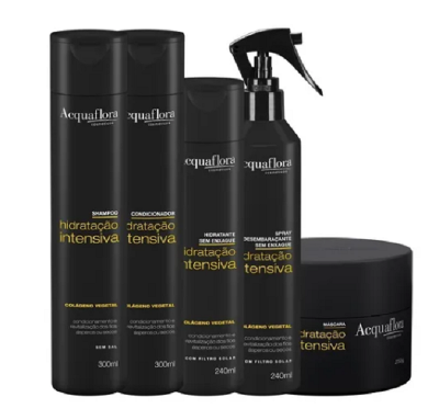 Acquaflora Hidratação Intensiva Shampoo+Cond 300ml+Masc 250ml+Hidrat. s/ Enxague+Spray s/ Enxague 240ml