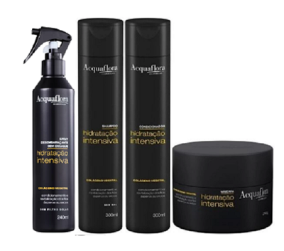 Acquaflora Hidratação Intensiva Shampoo+Cond 300ml+Masc 250ml+Spray s/ Enxague 240ml