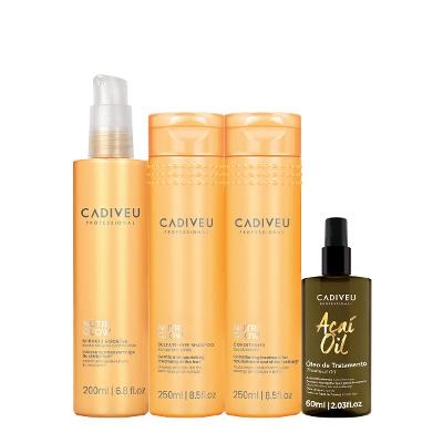 Kit Cadiveu Professional Nutri Glow Shampoo Condicionador Pré-Shampoo  e Açaí Oil 60 (4 produtos)
