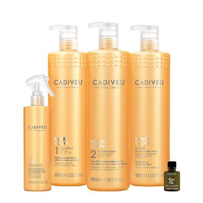 Kit Cadiveu Professional Nutri Glow Shampoo Condicionador Máscara G Fluído e Açaí Oil 110 (5 produtos)